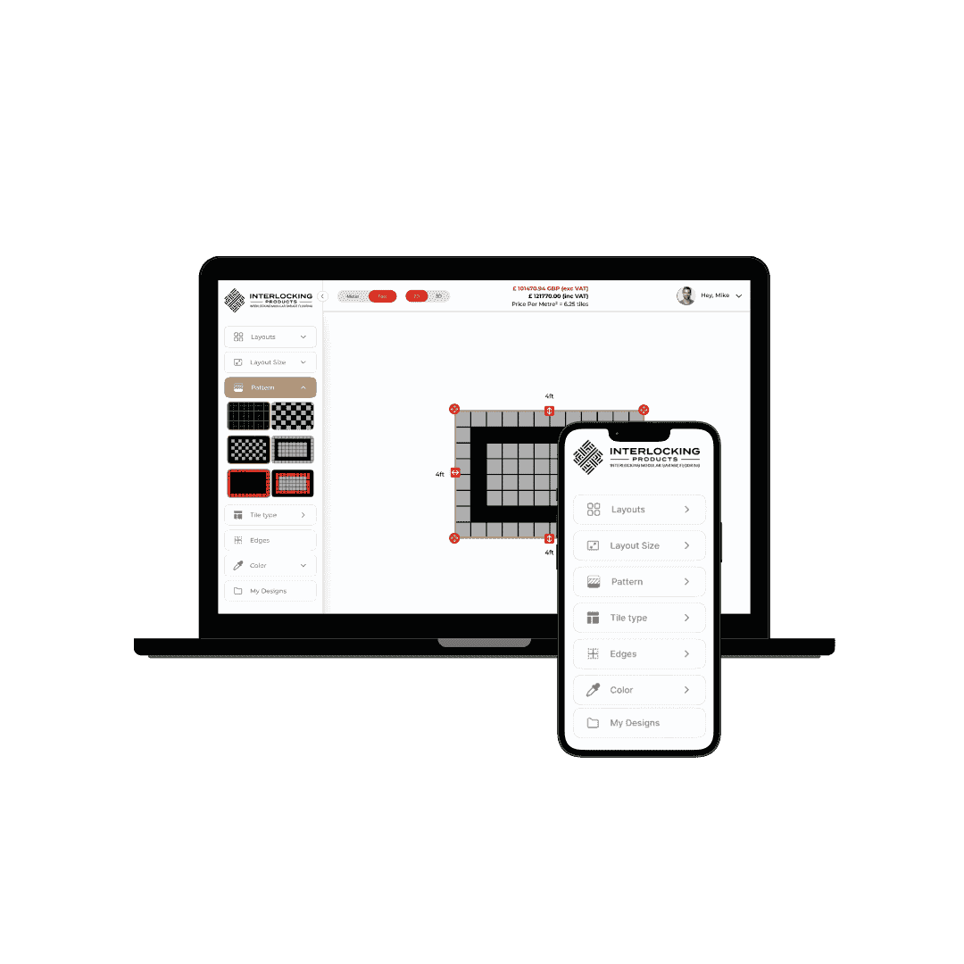 Floor designer web app for interlocking products