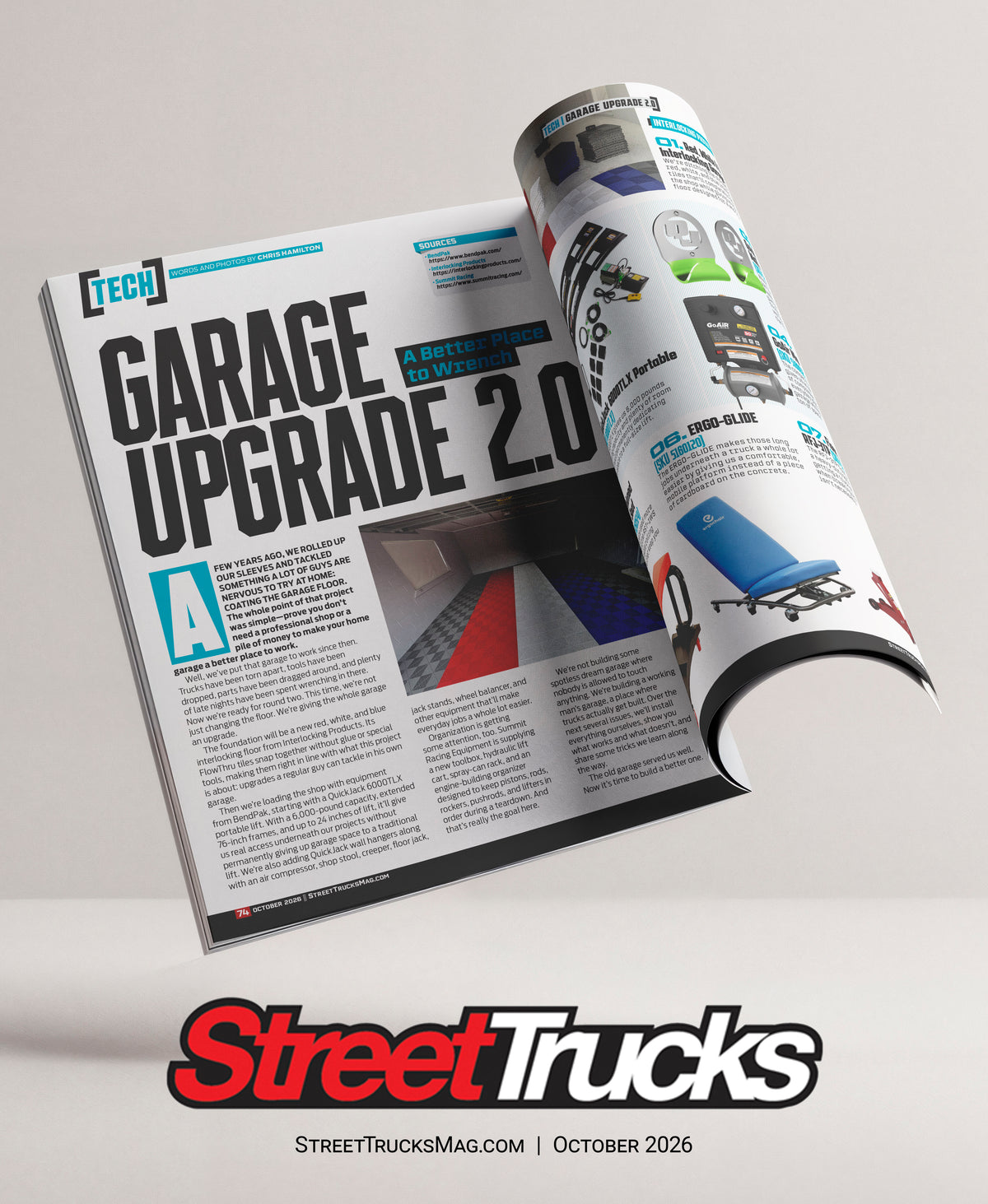 Interlocking Products featured in Street Trucks Magazine's Garage Upgrade 2.0 series